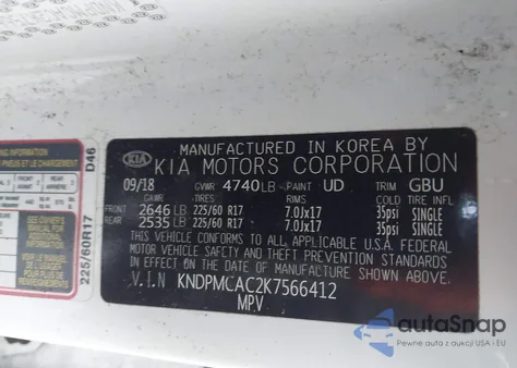 2019 Kia Sportage Lx z USA, uszkodzony, nr VIN KNDPMCAC2K7566412